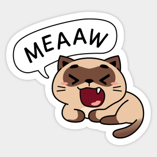 Cute sleepy siamese cat Sticker